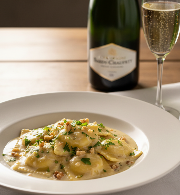 Ravioles du Dauphiné : recette gourmet  champagne Bardy‑Chauffert en accord